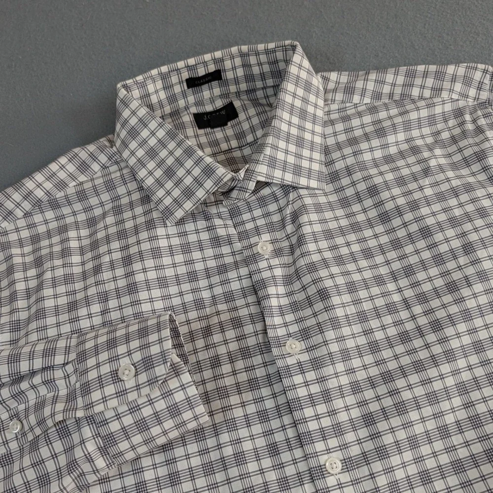 J.‎ Crew Ludlow Classic Fit Dress Shirt Mens 17.5 35 Plaid Button Down